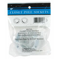John Sterling Knape & Vogt Closet-Pro Pole Socket, Steel, White RP-0039-WT25